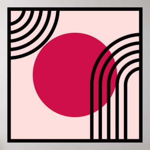 Mid-Century Modern Geometric Art Poster