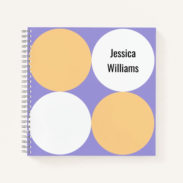 Mid-Century Modern Geometric Circles Retro Chic Notebook (Front)