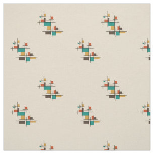 Mid Century Modern Geometric Colourful Fabric