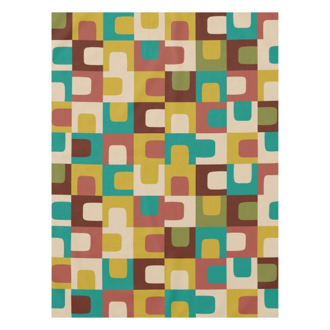 Mid Century Modern Geometric Concordance Abstract  Tablecloth (Front)