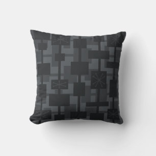 Mid Century Modern Geometric Dark Grey Cushion