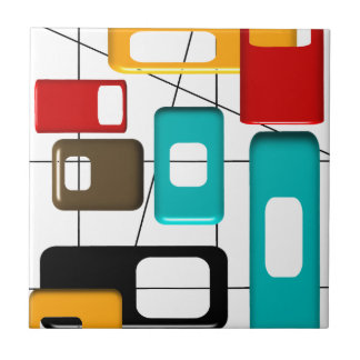 Mid-Century Modern Geometric Design Gifts Tile