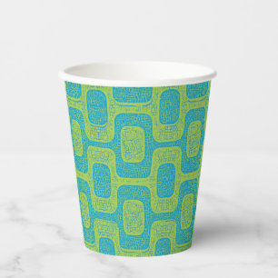 Mid-Century Modern Geometric Design Paper Cups