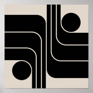 Mid Century Modern Geometric Design Poster