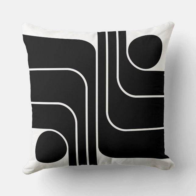 Mid Century Modern Geometric Design Throw Pillow (Back)