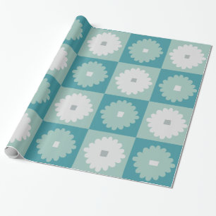 Mid Century Modern Geometric Flower Wrapping Paper