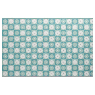 Mid Century Modern Geometric Flowers Cotton Fabric