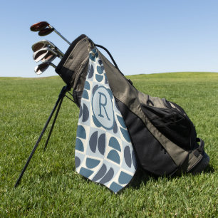 Mid century modern geometric golf towel
