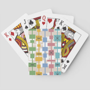 Mid Century Modern Geometric Multicolored 1 Playing Cards