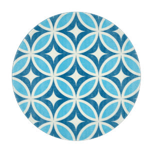 Mid century modern geometric Navy Blue Cutting Board