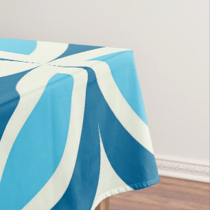 Mid century modern geometric Navy Blue  Tablecloth