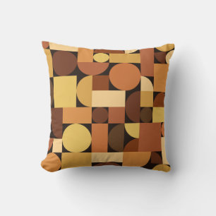 Mid Century Modern Geometric Orange Cushion
