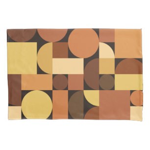 Mid Century Modern Geometric Orange Pillowcase