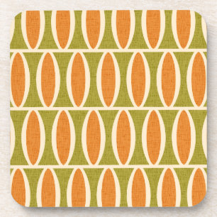 Mid Century Modern Geometric Oval Pattern Coaster