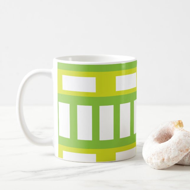 Mid Century Modern Geometric Pattern Coffee Mug (With Donut)