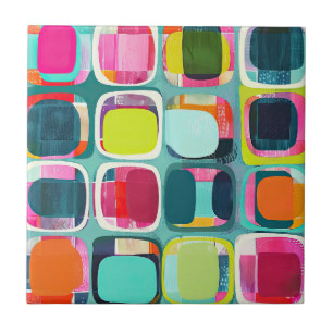  Mid Century Modern Geometric Pattern Colourful Tile