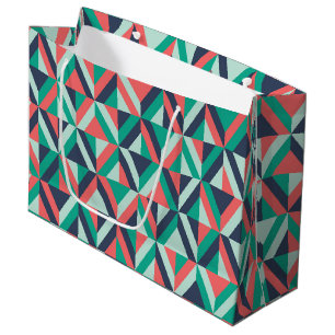Mid-Century Modern Geometric Pattern Large Gift Bag