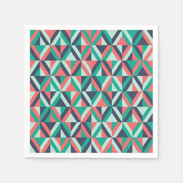 Mid-Century Modern Geometric Pattern Napkin (Front)
