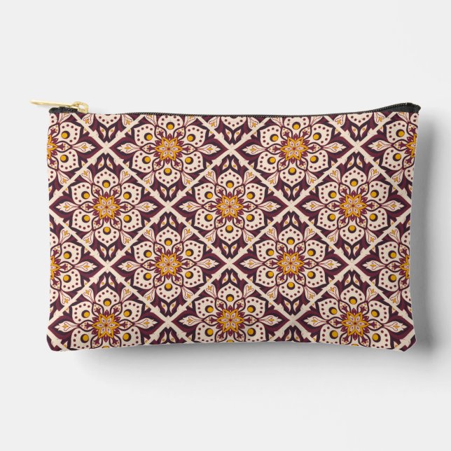 Mid-Century Modern Geometric Pattern – Retro Abstr Accessory Pouch (Front)