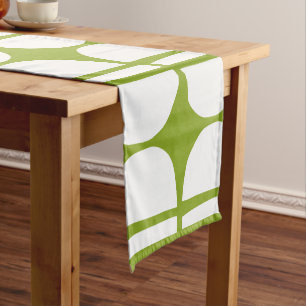 Mid Century Modern Geometric Pattern Short Table Runner