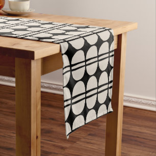Mid Century Modern Geometric Pattern Short Table Runner