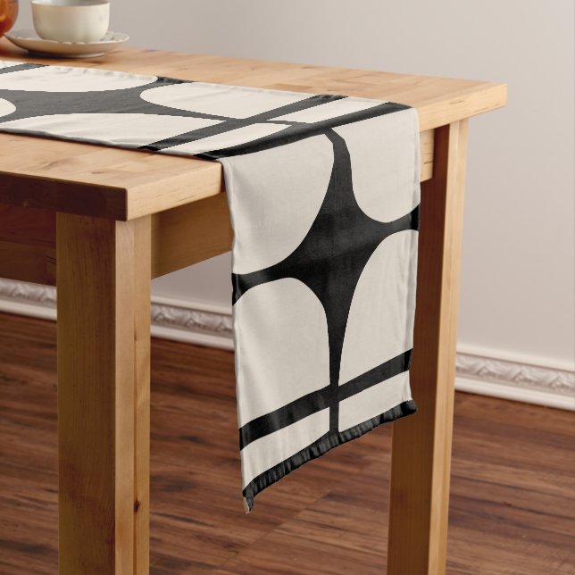 Mid Century Modern Geometric Pattern Short Table Runner (In Situ)