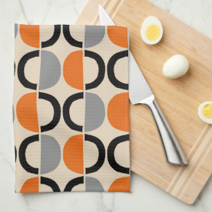 Mid Century Modern Geometric Pattern Tea Towel