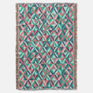 Mid-Century Modern Geometric Pattern Throw Blanket