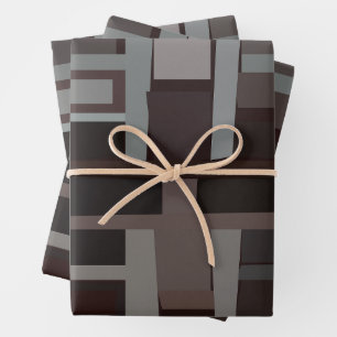 Mid Century Modern Geometric Pattern    Wrapping Paper Sheet
