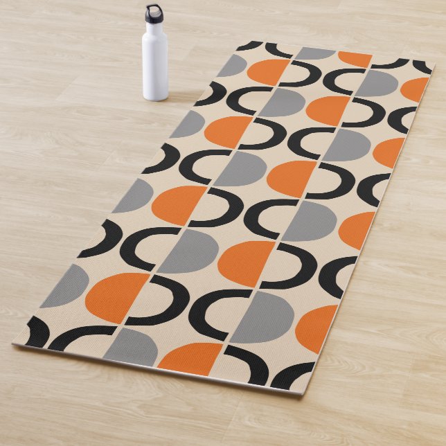 Mid Century Modern Geometric Pattern Yoga Mat (In Situ)