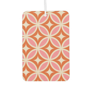 Mid century Modern Geometric  Pink Orange Pattern  Car Air Freshener