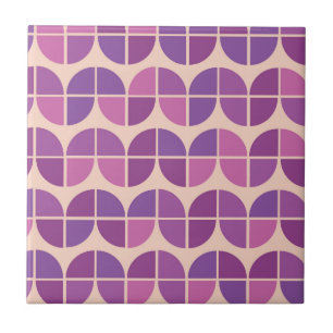 Mid Century Modern Geometric Purple Pattern  Tile