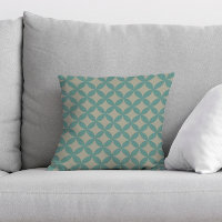 Mid-Century Modern Geometric Retro Faded Turquoise