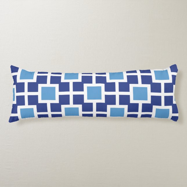 Mid Century Modern Geometric Trellis Pattern Body Cushion (Front)