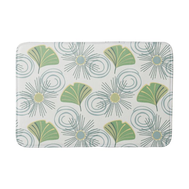 Mid Century Modern Ginkgo Bath Mat (Front)