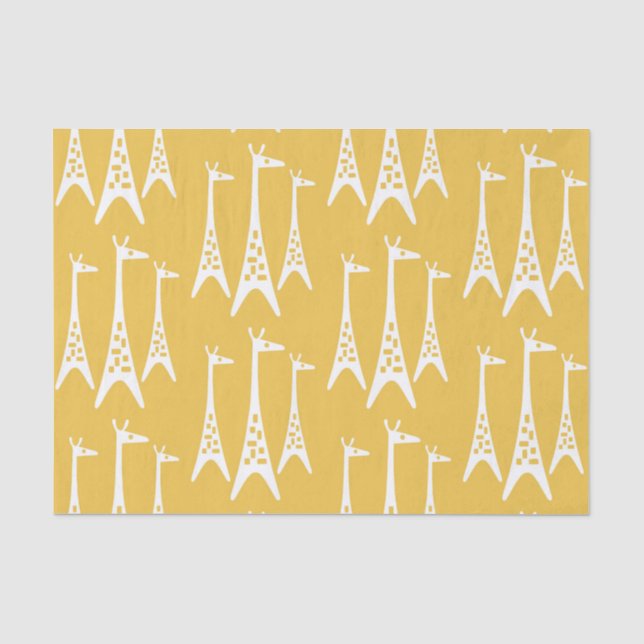 Mid Century Modern Giraffe Pattern Tissue Paper (Front)