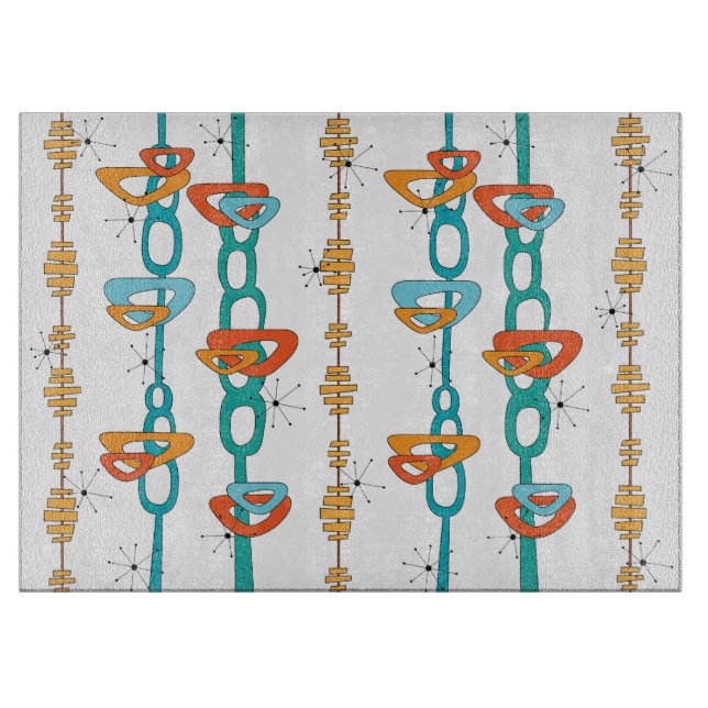 Mid Century Modern Glass Cutting Board  (Front)