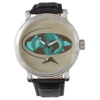Mid Century Modern Globe Art Watch