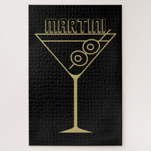 Mid Century Modern Gold 2 Olive Martini Jigsaw Puzzle