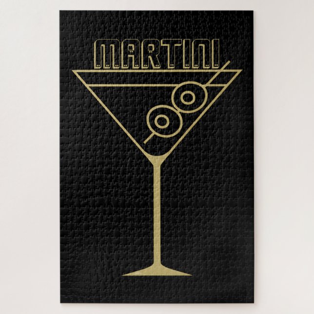Mid Century Modern Gold 2 Olive Martini Jigsaw Puzzle (Vertical)