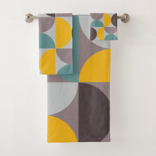 Mid-Century Modern Gold Moon Horizon Bath Towel Set