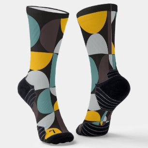 Mid-Century Modern Gold Moon Horizon Socks