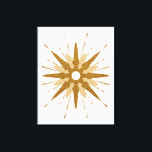 Mid-Century Modern Gold Starburst Art Canvas Print<br><div class="desc">Mid-century modern inspired design featuring vintage retro gold starburst serving as the focal point, complimented by modern starburst design elements. Simple, clean starburst design in a gold and white colour palette. One design of a coordinating collection. Designed as a template, you can create your own custom design by using the...</div>