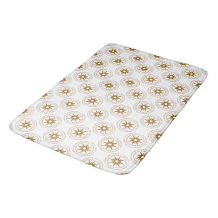 Mid-Century Modern Gold Starburst Medallion Bath M Bath Mat