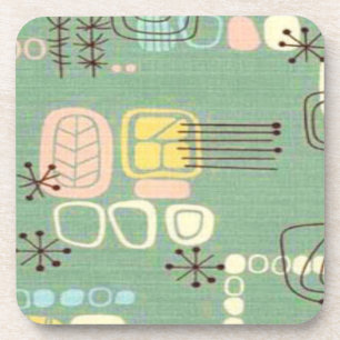 Mid Century Modern Graphic Design Cork Coasters