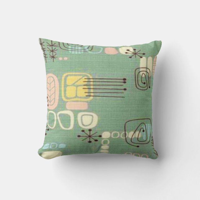 Mid Century Modern Graphic Design Throw Pillow (Front)