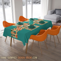 Mid Century Modern Graphic Googie Table Runner