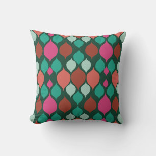 Mid Century Modern Green Geometric Cushion