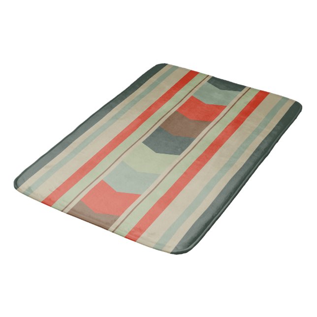 Mid-Century Modern Greens and orange    Bath Mat (Angled)