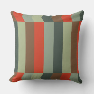 Mid-Century Modern Greens and orange  Cushion